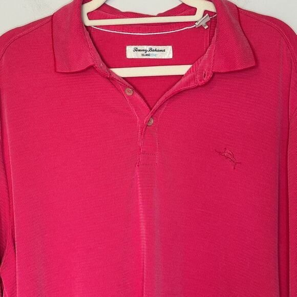 Tommy Bahama Island Zone Pink Polo Shirt Mens XL Golf Performance Preppy Sport - Picture 2 of 12
